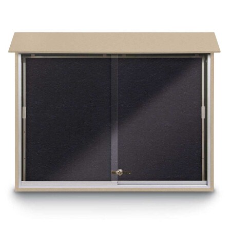United Visual Products Outdoor Enclosed Combo Board, 72"x36", Bronze Frame/Grey & Cloud UVCB7236ODBZ-GREY-CLOUD